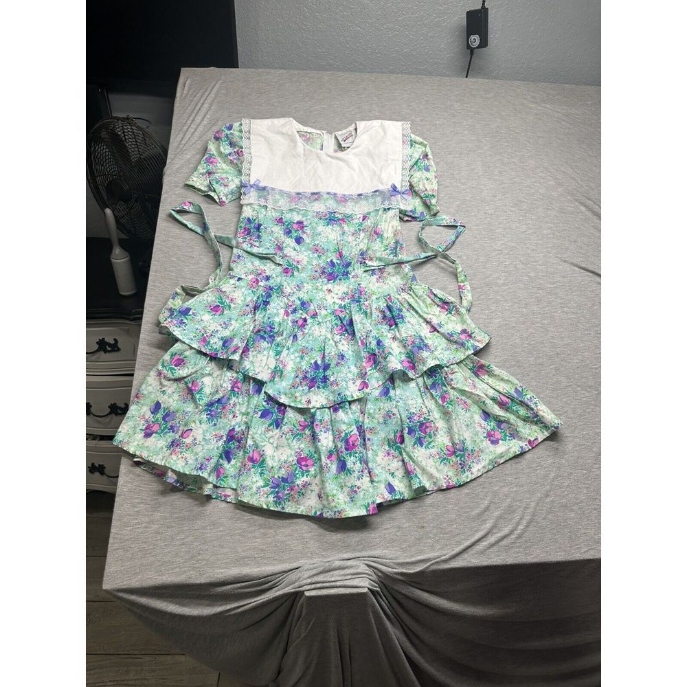 VTG Britland Cottage Floral Sailor Collar Dress Size 3‎